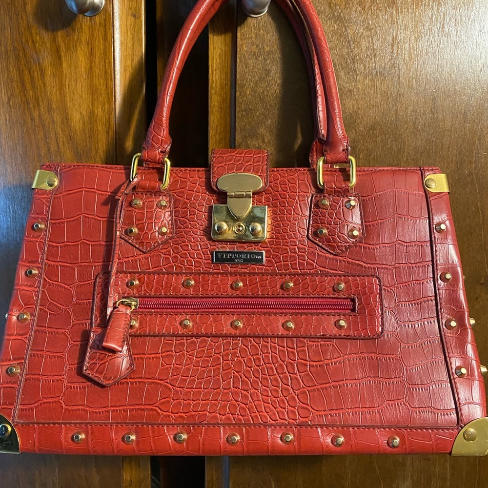 Vittorio Italy handbag purse vintage red